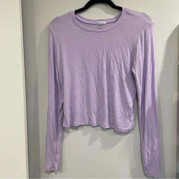 3/$25 ✺ Garage Large Purple Lilac Lavender Long Sleeve Ribbed Top - Picture 1 of 4